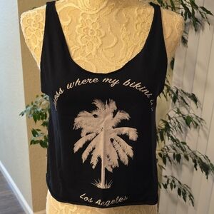 GUESS Crop Palm Tree Tank